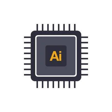 AI processor chip design icon Illustrazione stock
