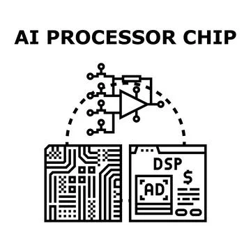 Ai processor chip developing digital technology concepts 스톡 일러스트