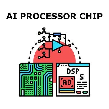 Ai processor chip developing digital technology concepts Stock Illustration