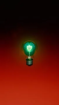 AI processor chip embedded in digital brain inside glowing light bulb Foto stock