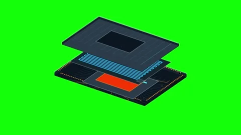 AI Processor Chip Liquid Cooling on Green Screen Stock Footage 348632737
