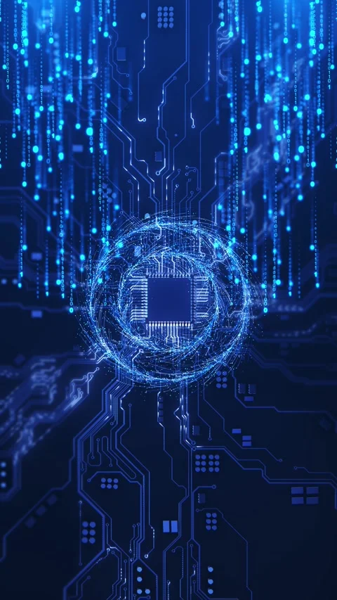 AI Processor Core Data Network Circuit Technology Advanced core representing AI 스톡 동영상 341905141