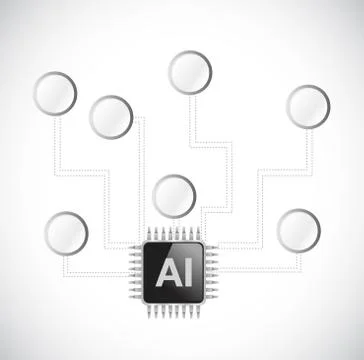 Ai processor diagram design graphic. Stock Illustration