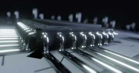 AI processor on the mainboard of an electronic component. Concept of device.. Stock Footage 260905132