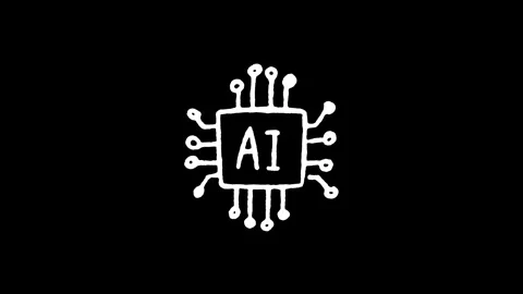 AI Processor Microchip Icon Stock Footage 345595433