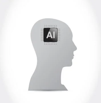 Ai processor mind. vector illustration. isolated over a white background Stockillustratie