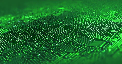 AI Processor Processing Data. CPU Circuit. Data Flowing. Loop Stock Footage 140680550