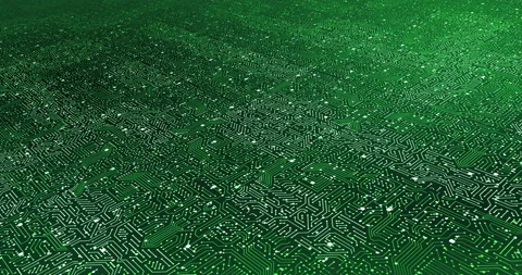 AI Processor Processing Data. CPU Circuit. Data Flowing. Perfect Loop Stock Footage 154558202