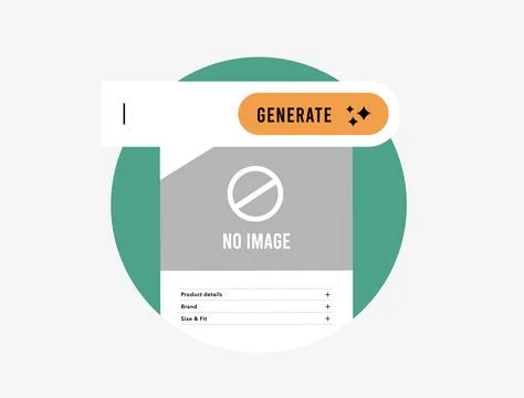 AI product image generation for e-commerce listings with missing photo. Creative Illustrazione stock