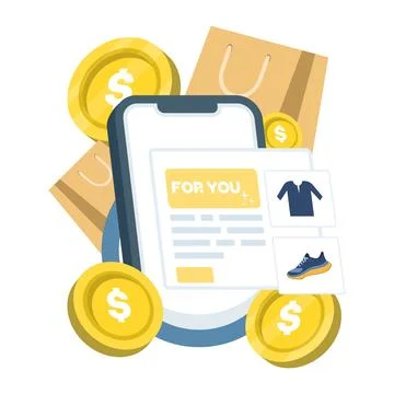 AI product recommendation vector for e-commerce app イラスト素材