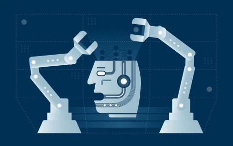AI production automated process. Stock-Illustration