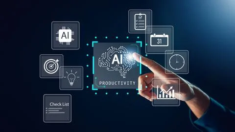 AI productivity task management checklist system digital innovation busines.. Stock Photos