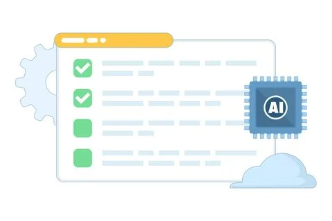 AI productivity tool for smart task management and automated checklists Stock Illustration