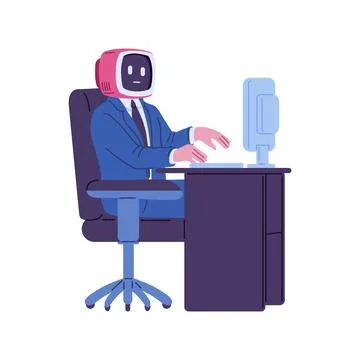AI professionals at work vector set Stock Illustration