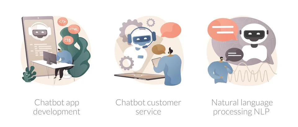 AI programming abstract concept vector illustrations. Stock Illustration