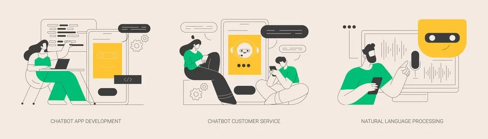 AI programming abstract concept vector illustrations. Stock Illustration