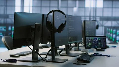 AI programs used in server room to ensure optimal system performance Foto stock
