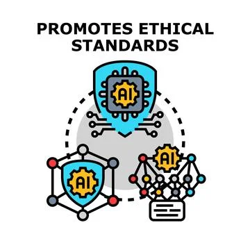 Ai promoting ethical standards and artificial intelligence regulation Stock Illustration