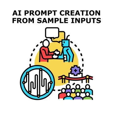 Ai prompt creation from sample inputs concept 스톡 일러스트