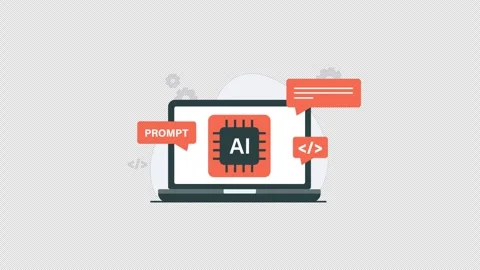 AI Prompt Engineering Concept Animation Video - Transparent Stock Footage 320565214