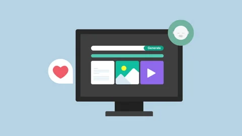 AI prompt generating digital content, image and video 2d with alpha matte Stock Footage 335732878