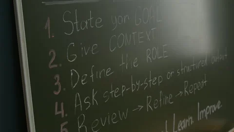 AI Prompt Generation Algorithm on Blackboard in Classroom Stock Footage 318711455