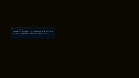 Ai Prompt Input Creating Futuristic Dashboard Interface for Real Time Analyti Stockbeeldmateriaal 337090159