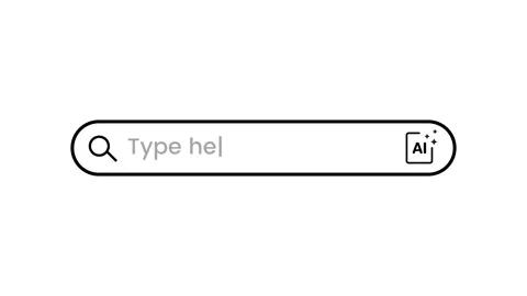 AI prompt input field with AI icon typewriter animation Stock Footage 343845316