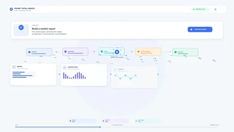 AI Prompt Intelligence Pipeline and Semantic Processor Dashboard with Data Stock Footage 344514070