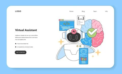 AI prowess in action. Flat vector illustration. 스톡 일러스트