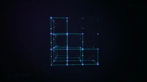 AI Quantum Cube Matrix Neural Network Loop Animation 4k 動画素材 338166553