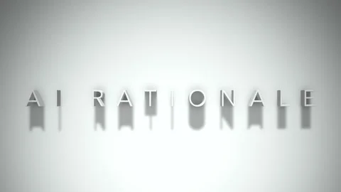 Ai rationale 3D title animation white text on a white background Stock Footage 299702088