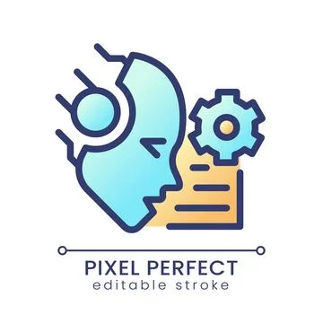 AI reads and summarize pixel perfect color gradient icon Stock Illustration