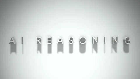 Ai reasoning 3D title animation white text on a white background Stock Footage 299702089