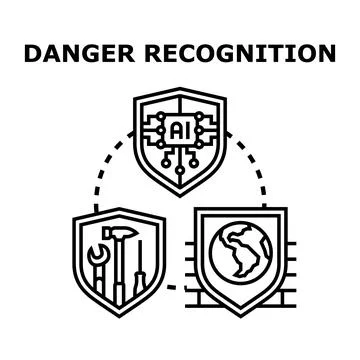 Ai recognizing danger and protecting world infrastructure イラスト素材