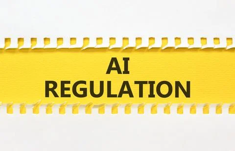 AI regulation symbol. Concept words AI artificial intelligence regulation o.. Stock Photos