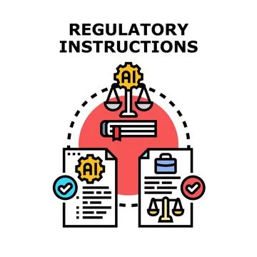Ai regulatory instructing concepts with document compliance Stockillustratie