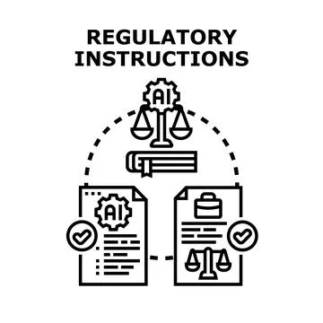 Ai regulatory instructing concepts with document compliance Stock Illustration