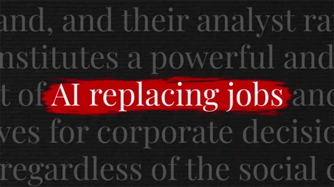 AI replacing jobs highlighted text Видео 340934480
