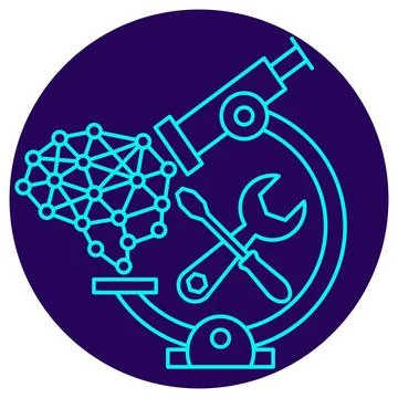AI Research and Development icon. Vector thin line illustration Stock Illustration