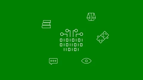 AI Research focused on Learning, Reasoning, Problem Solving, Perception, Lan Stock-Footage 337418248