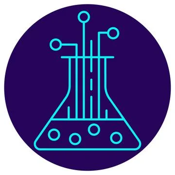 AI research lab icon. Vector pictogram with thin lines Stock Illustration