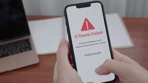 AI Resume Analysis Alert on Mobile Job Search Tool Stock Footage 340965482