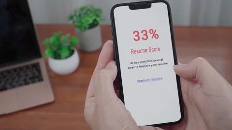 AI Resume Score Result on Mobile Job Application Assistant Stock Footage 343973194
