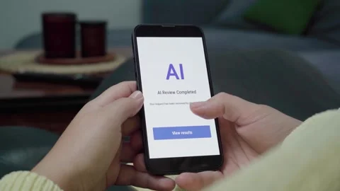 AI Review Completed Notice on Mobile Device With View Results Option Stock Footage 343973550
