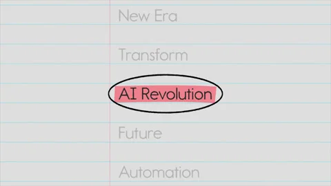 Ai revolution highlighted text with documentary style title animation Video stock 333315823