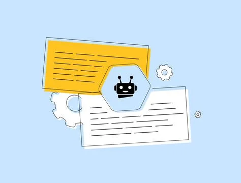 AI rewriting improves writing articles and SEO content generation using Stock Illustration