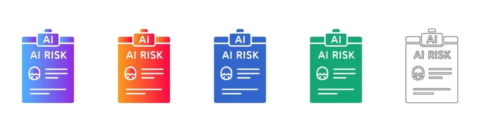 AI Risk Profile Document Icons Stock Illustration