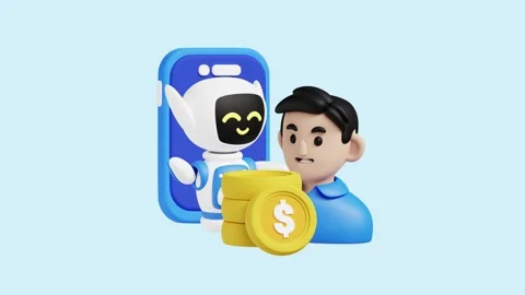 AI Robo Advisor 3D Animated Concept. Stock Footage 289454290
