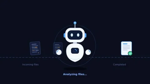 AI Robot Completing Document Automation Task Animation Vidéo 348545308